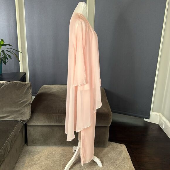Pink Chiffon 3 Piece Formal Pant Suit Set Mother of the Bride Size 26W **READ - Picture 3 of 16